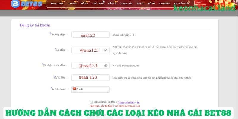 Hướng dẫn cách chơi các loại kèo nhà cái BET88