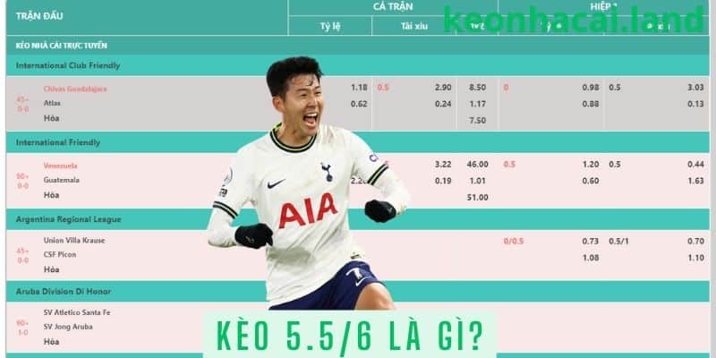 Tỷ lệ bóng đá kèo 5.5/6