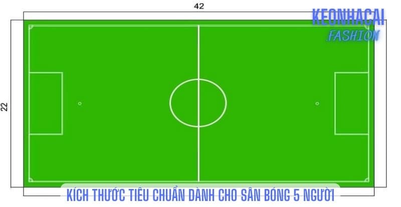 Kích thước tiêu chuẩn dành cho sân bóng 5 người