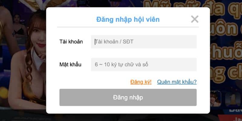 Mẫu đăng nhập Kubet77 có sẵn trên màn hình